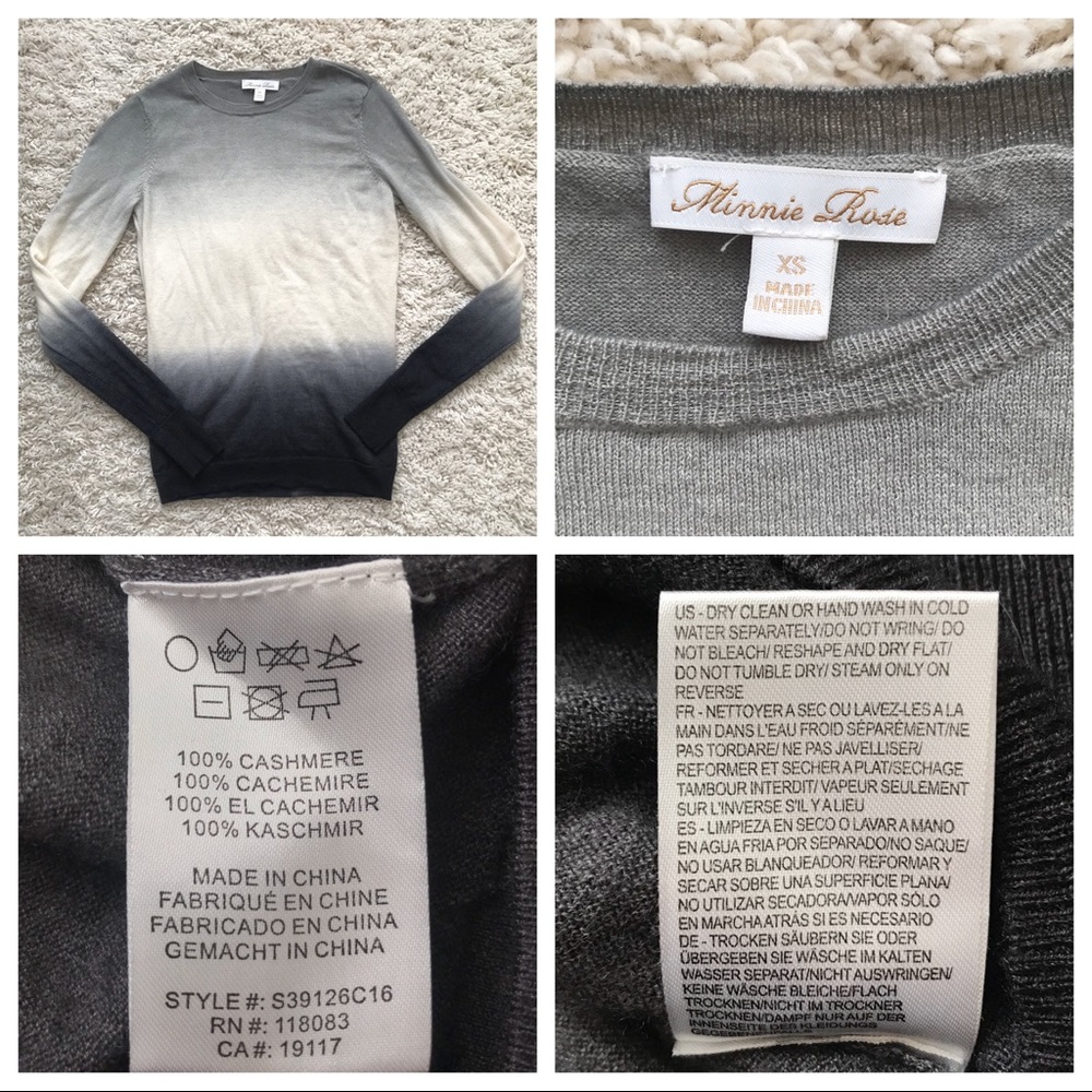 XS MINNIE ROSE OMBRÉ CASHMERE TOP